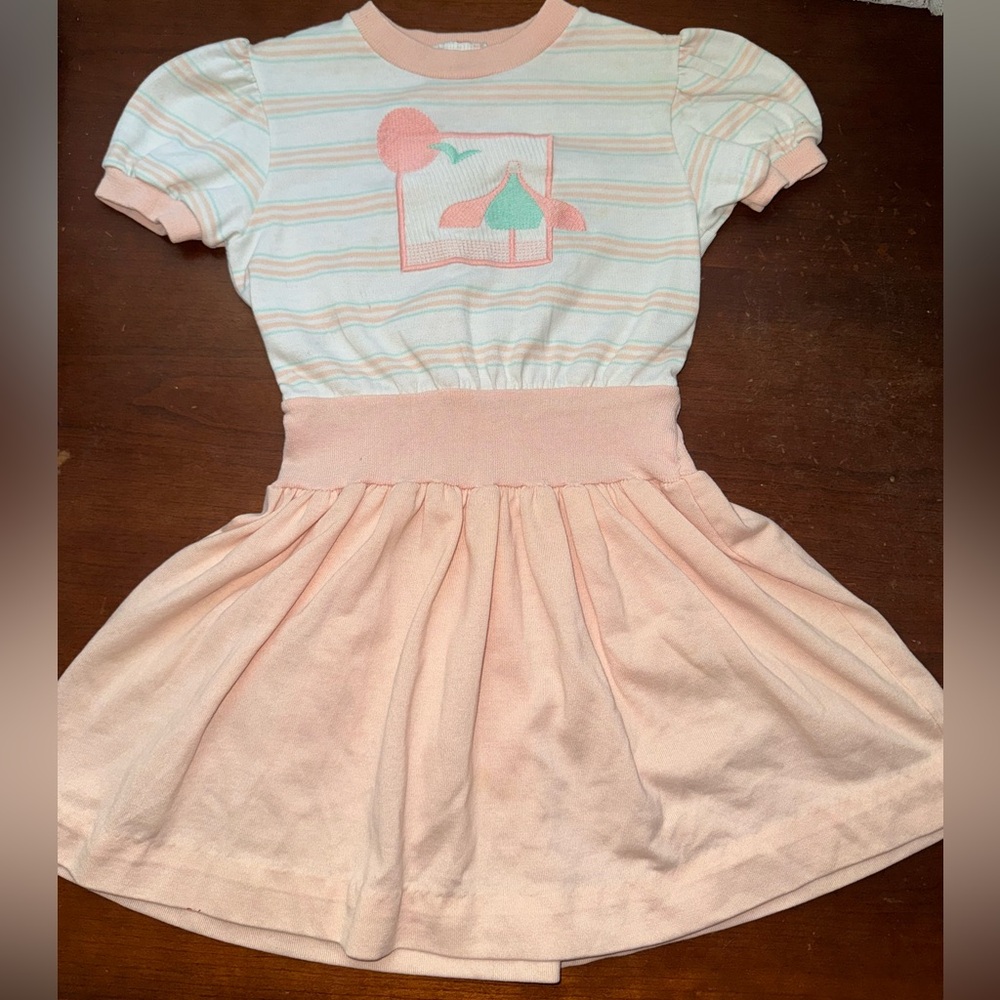 Health Tex Vintage 1980s Girls Pastel Summer Dress Size 6